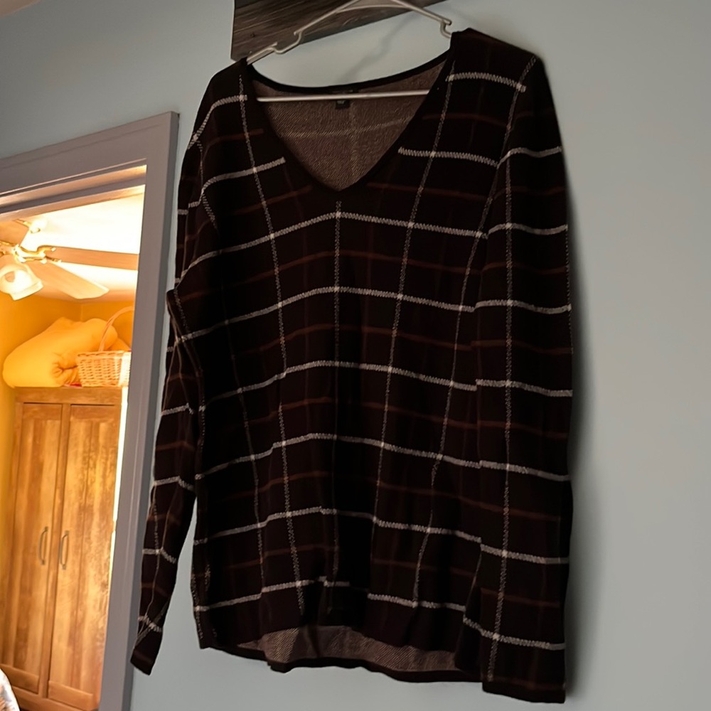 plaid flowy top